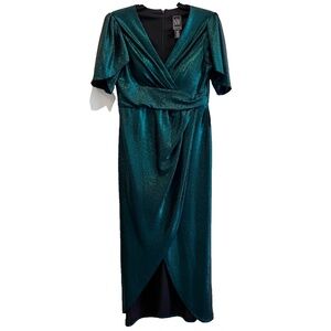 Nightway Women's Long Formal Evening Dress, Black Emerald Size 10P